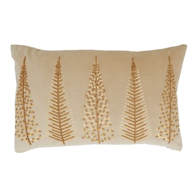Elegant Embellishment Beaded Christmas Trees Throw Pillow