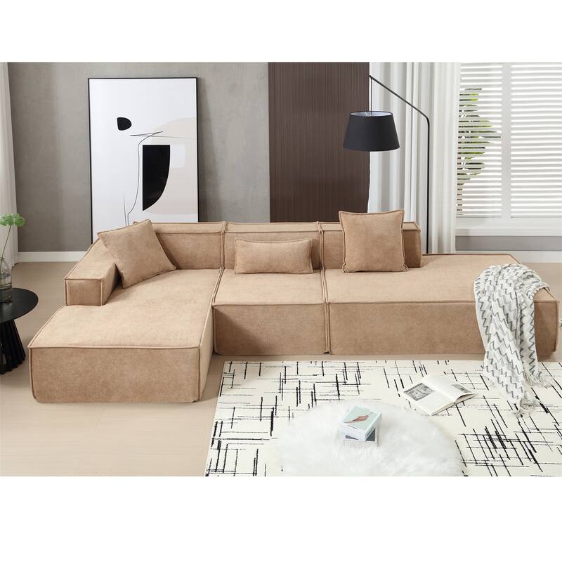 3-Seat Modern Modular Combination Free Installation L-Shaped Sofa Set