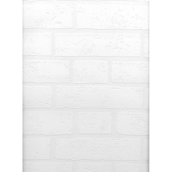 Brewster 497-99423 Belden Paintable Brick Texture Wallpaper - N/A