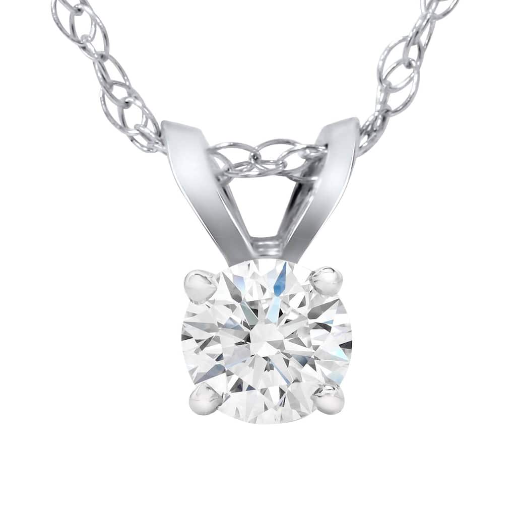 Bliss Diamond 1/4 Carat Solitaire Lab Grown Diamond Pendant White Gold