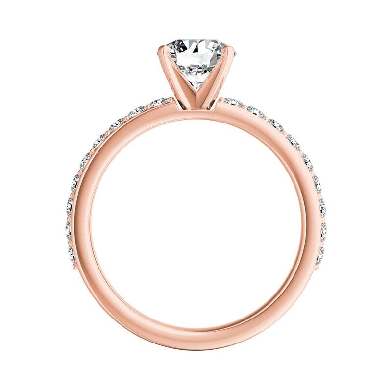 Auriya 14k Gold 1 1/2ctw Round Moissanite and Diamond Engagement Ring 1/3ct TDW