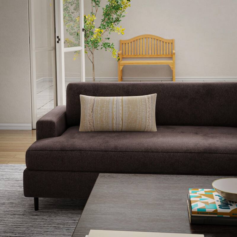 Rizzy Home Striped Textured Embroidered Throw Pillow