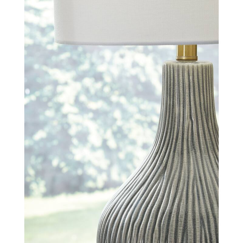 Signature Design by Ashley Judlen Gray/Gold Table Lamp - 14" W x 14" D x 25" H
