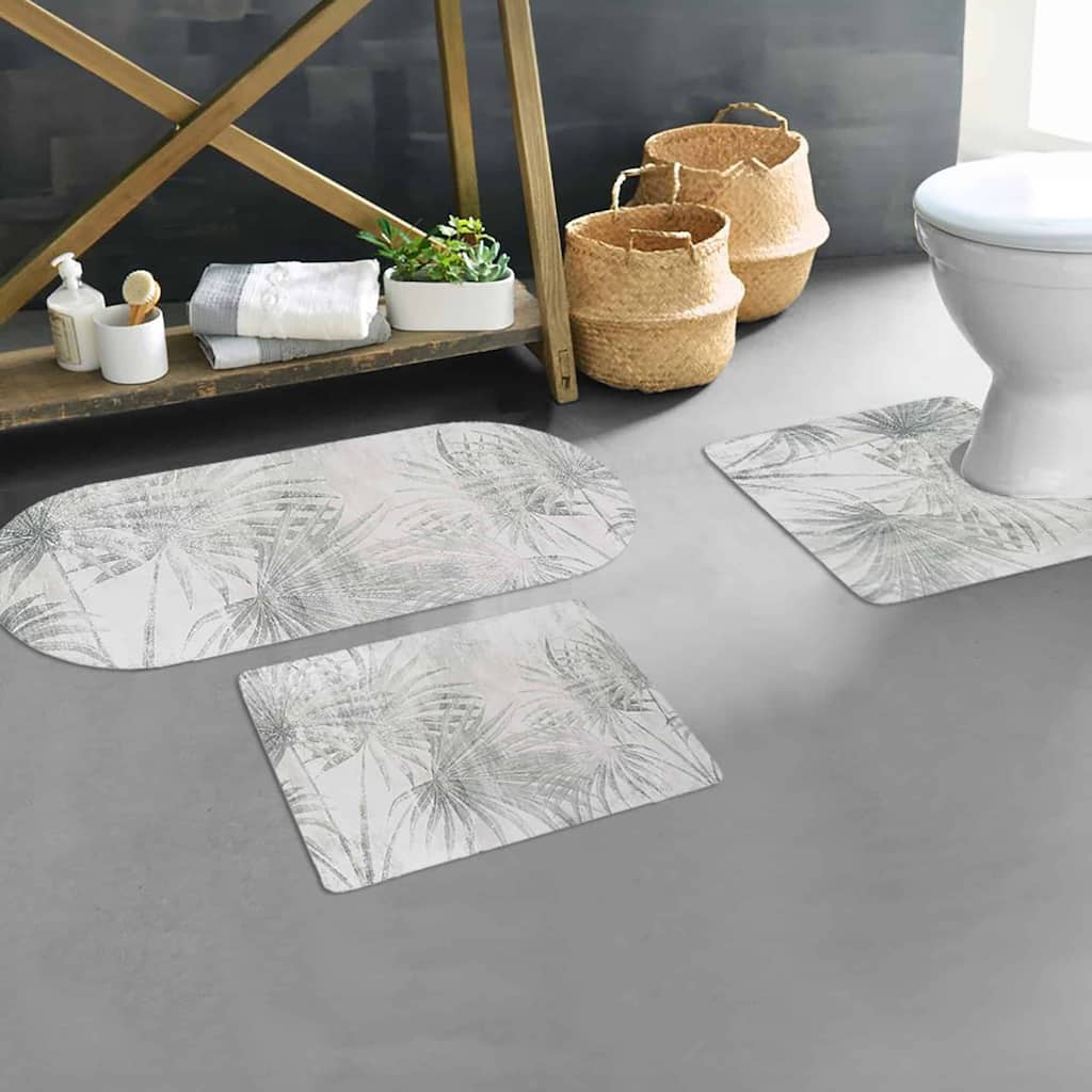 Decorative 3-Piece Bath Mat Set Includes Standard, Runner, and Contour