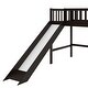 preview thumbnail 49 of 51, Low Loft Bed w/Ladder & Slide, Solid Wood Loft Bed Frame w/Guardrail