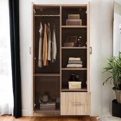 Wooden Wardrobe with Double Doors