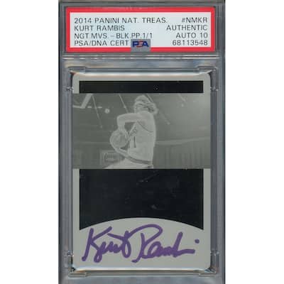 Kurt Rambis 2014 Panini National Treasures Signed Printing Card Auto PSA 10 1/1 - 8'6" x 11'6"