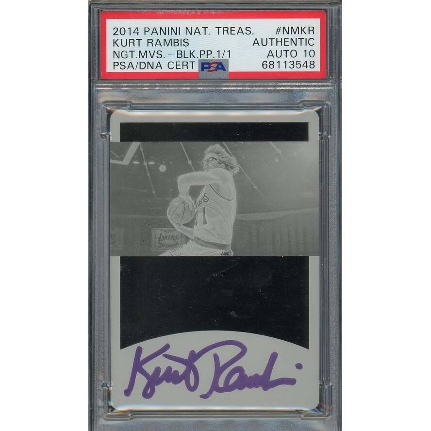 Kurt Rambis 2014 Panini National Treasures Signed Printing Card Auto PSA 10 1/1 - 8'6" x 11'6"