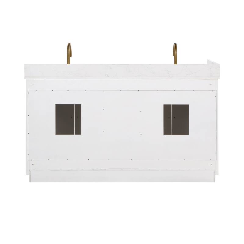 Altair Gavino Bath Vanity with Grain White Composite Stone Top, no Mirror