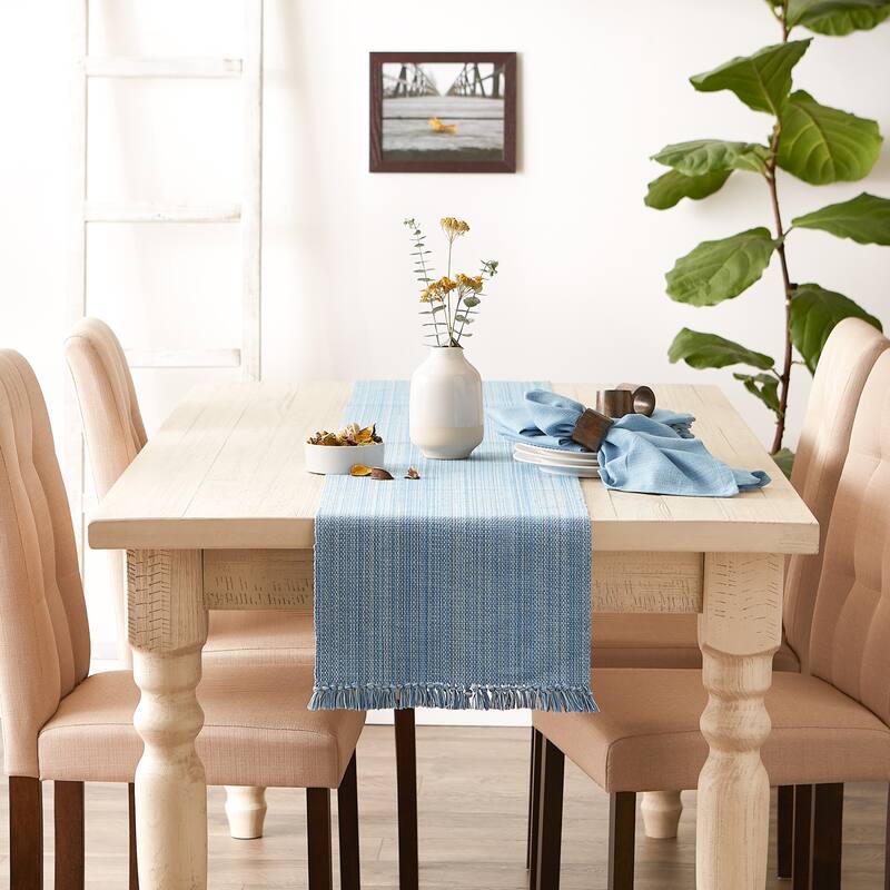 DII Variegated Taupe Fringe Table Runner 13x72