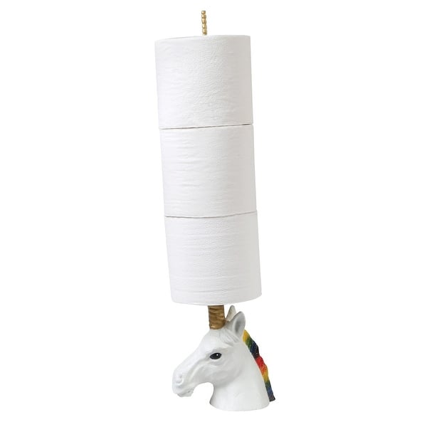 Shop Unicorn Paper Towel Or Toilet Paper Holder Rainbow Mane Golden Horn 19 Tall 19 In Overstock 19211752