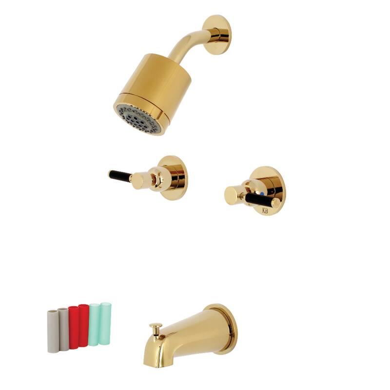 Kingston Brass Kaiser Two-Handle Tub and Shower Faucet - Polished Brass