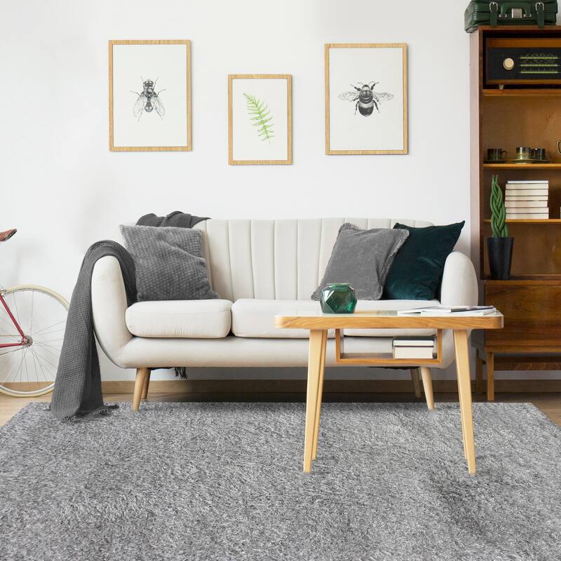 Superior Hand-tufted Plush Solid Shag Indoor Area Rug