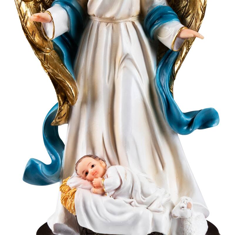 Angel Gloria, Baby Jesus and Lamb Christmas Decoration - 9"