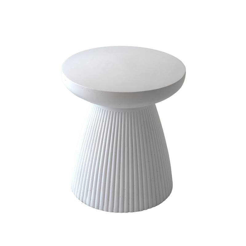 Decorative Garden End Table, 20.3" H Modern Heavy Duty Patio Sturdy Faux Terrazzo