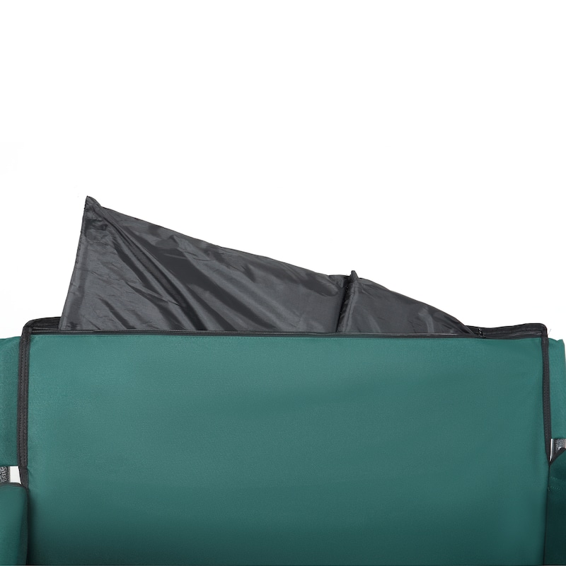 3-in-1 Folding Wagon with Bench Seat - 500lbs Capacity, 9"x4" Beach Tires for Camping & Beach, green