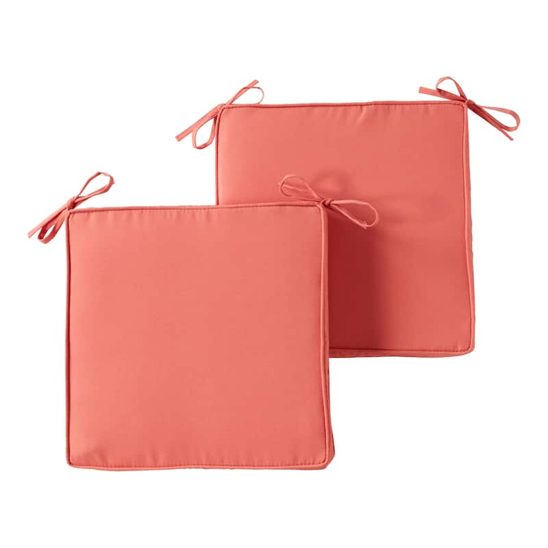 Greendale Home Fashions 18" Square Outdoor Chair Pad (Set of 2) - Coral