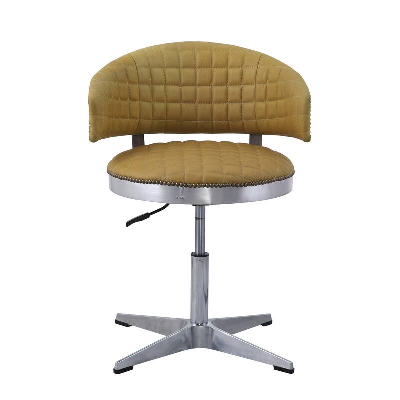 Bailee Turmeric and Chrome Adjustable Swivel Tufted Stool