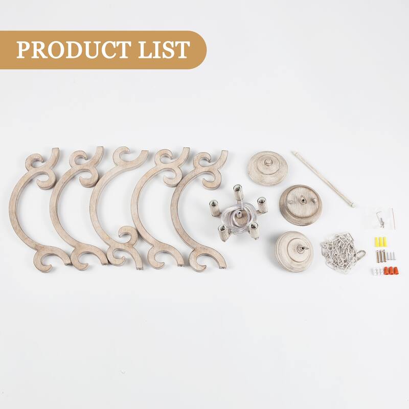 5-Light Candlestick Vintage Hanging Linear Chandelier Lighting for Kitchen Island