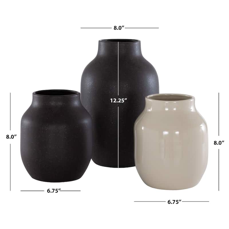SAFAVIEH Raya Ceramic Decorative Vase (Set of 3) - 8Wx8Dx12H