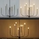 preview thumbnail 11 of 15, LALUZ Modern 8-Light Chandelier Black Gold Classic Candle Light for Dining Living Room - 37.4" Dia × 22.4" H