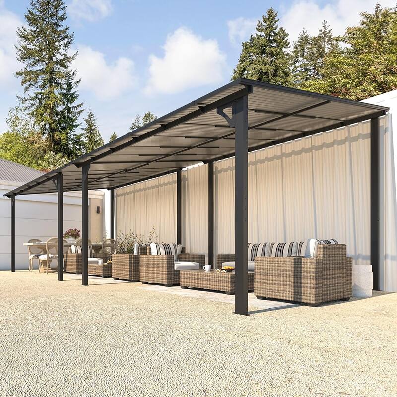 AECOJOY Wall Mounted Gazebos Pergola Gazebo Awnings for Backyard