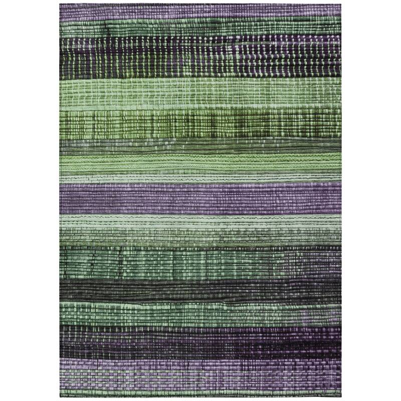 HomeRoots Striped Transitional Rectangle Outdoor Rug