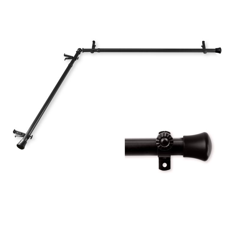 Corner Curtain Rod - 13-16" Adjustable Steel Drapery Rod - Home Decor Accent - 84