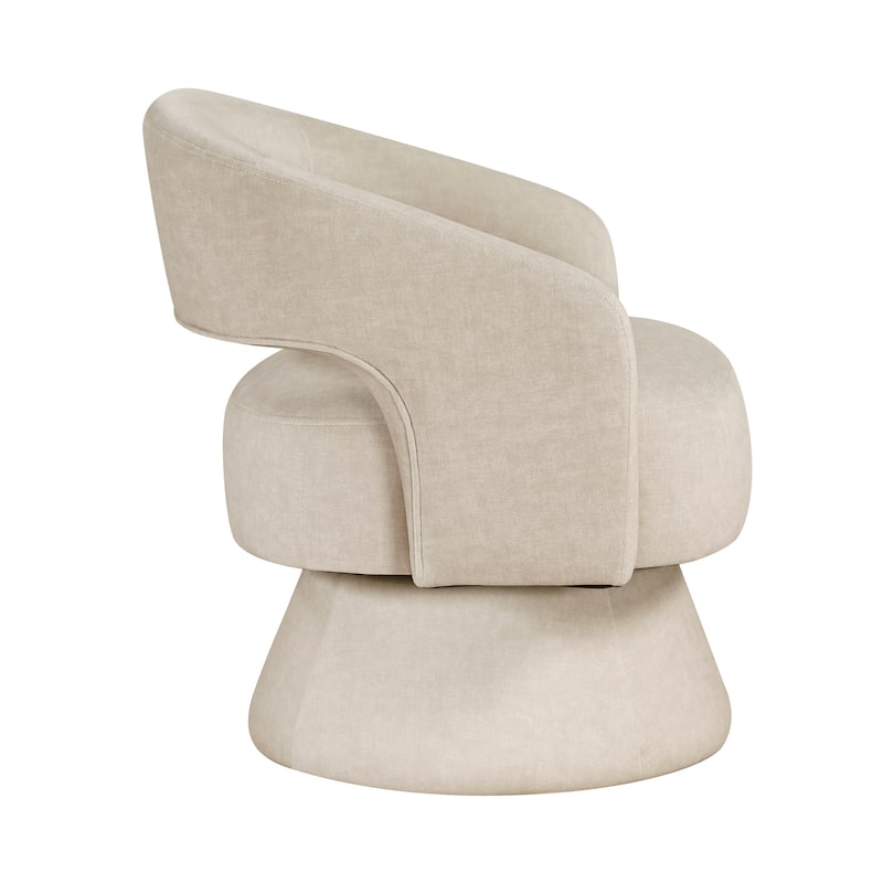 Arden 27" Velvet Swivel Chair - 360-Degree Metal Swivel Base