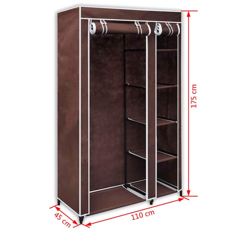 vidaXL Fabric Wardrobe Brown - 43" x 18" x 69"