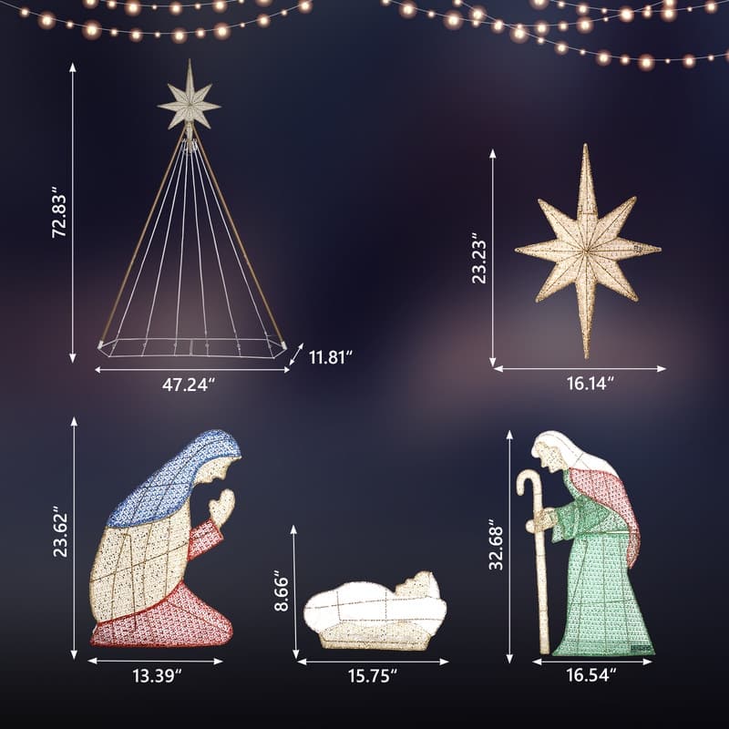 Flashing Light Garden Jesus Decoration - Yellow