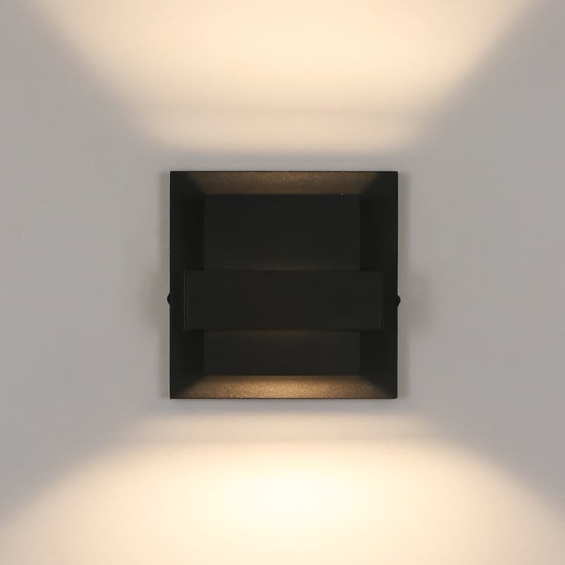 Dimmable LED Layered Square Casing Exterior Wall Sconce - 7.0 in