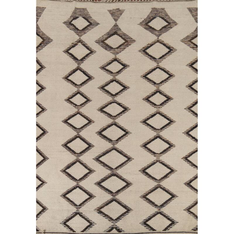 Modern Geometric Moroccan Area Rug Handmade Wool Carpet - 7'11"x 10'5"