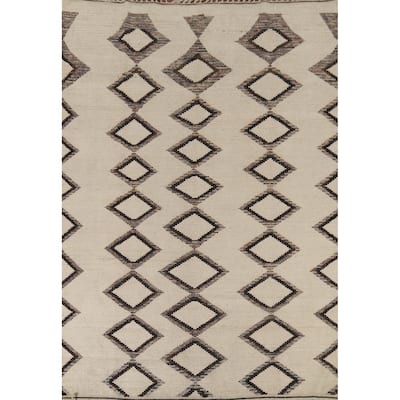 Modern Geometric Moroccan Area Rug Handmade Wool Carpet - 7'11"x 10'5"