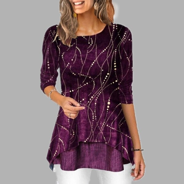 purple sequin top plus size