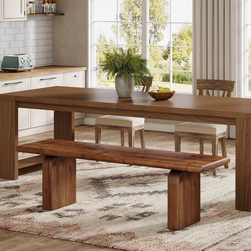 62.99-Inch Farmhouse Solid Wood Entryway Bench