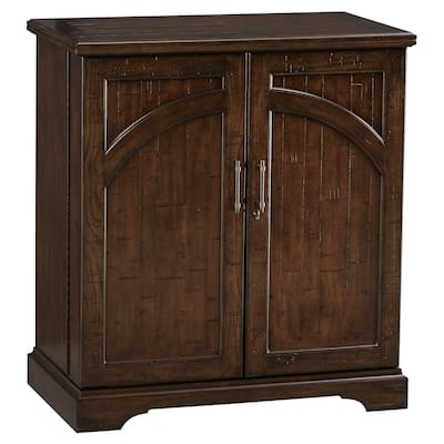 Howard Miller Distressed Brown Solid Wood Expandable Liquor Sideboard