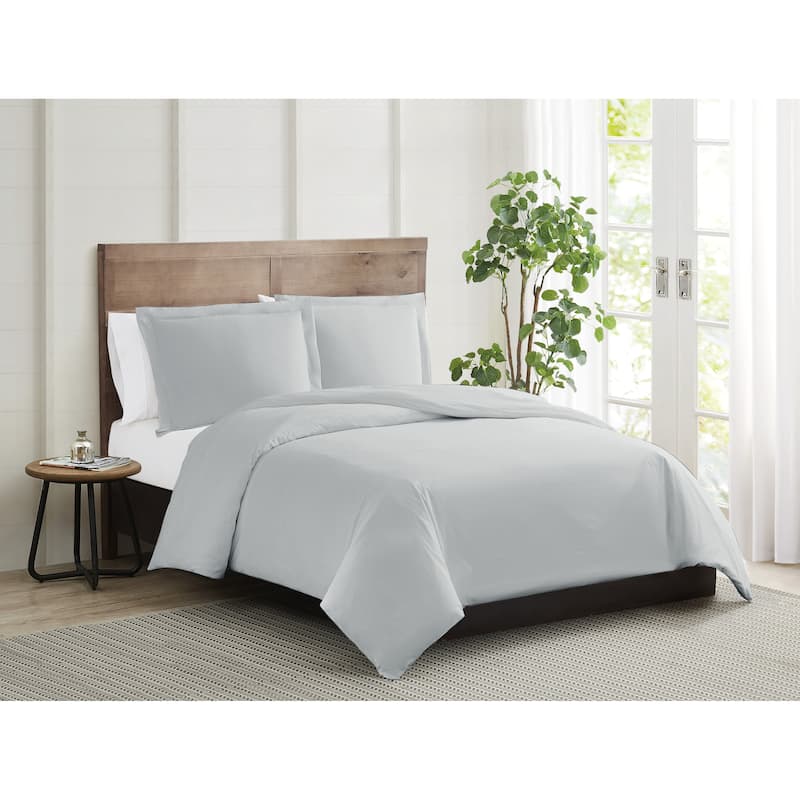 Truly Calm Silver Cool Antimicrobial 3 Piece Duvet Cover Set - Grey - King
