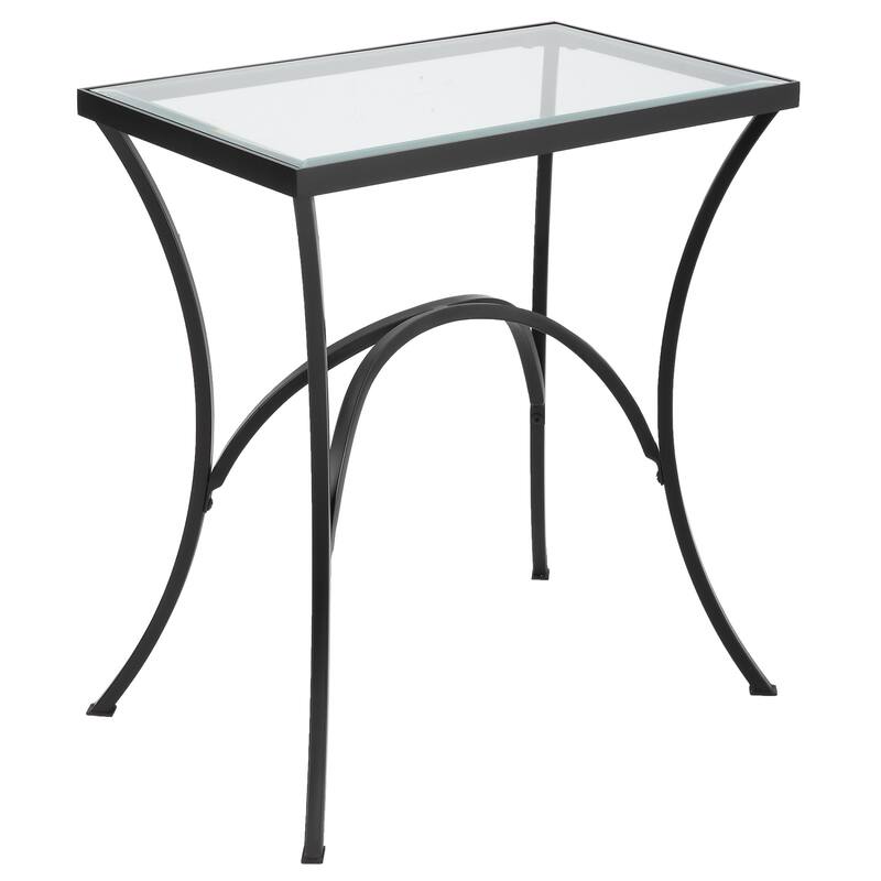 Uttermost 22911 Alayna 16" Wide Glass Top Metal and Tempered Glass End