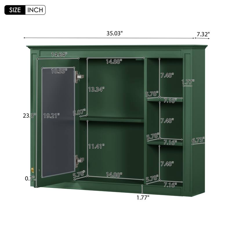 35'' x 27.5'' Medicine Cabinet, Wall Mounted Bathroom Storage Cabinet(Not Include Bathroom Vanity )