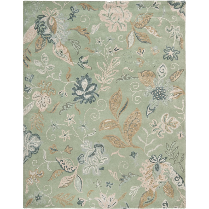 SAFAVIEH Handmade Jardin Delka Country Floral Wool Rug