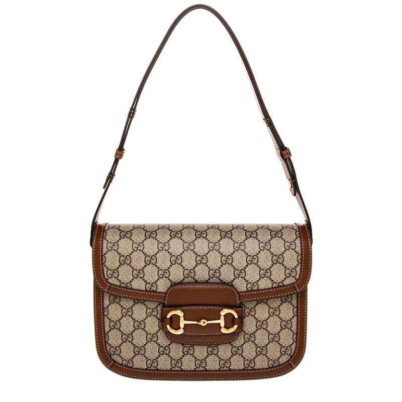 Gucci Horsebit 1955 Medium Shoulder Bag - Beige and Ebony