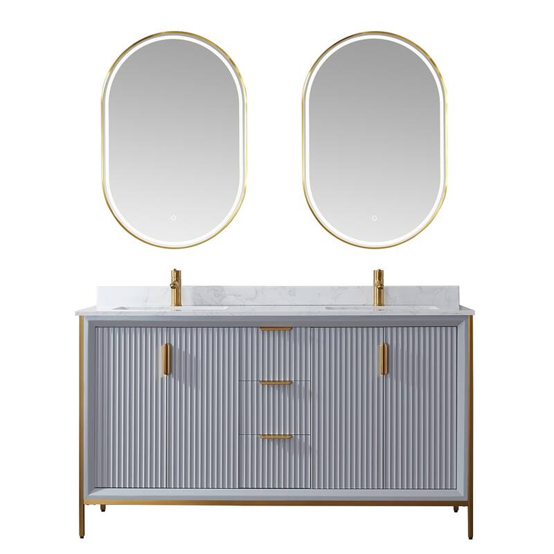 Miseno MV736060 Granada 60" Free Standing Double Basin Vanity Set with