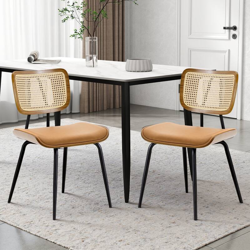 Faux Leather Upholstered Dining Chairs Set of 2/4 - 33.5"H x 19.3"W x 23"D