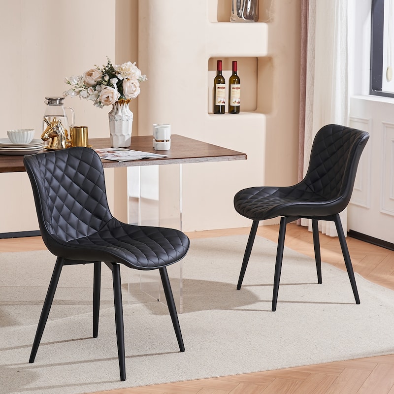 Dining Chairs Set of 2 Modern Leather Upholstered Dining Room Chair