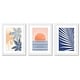 preview thumbnail 6 of 4, Modern Hawaiian Sun Modern Tropical Modern Tropical - 3 Piece Framed Gallery Art Set 11 x 14 - Matted - White