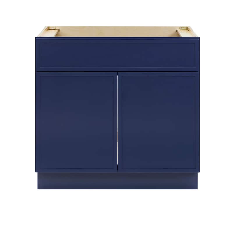 Vanity Art 33" Freestanding Single Base Storage Cabinet with Soft Close Doors - Blue