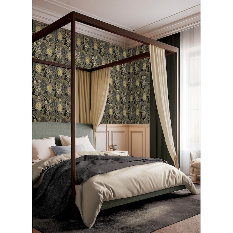 RuPaul RuJardin Black Peel and Stick Wallpaper