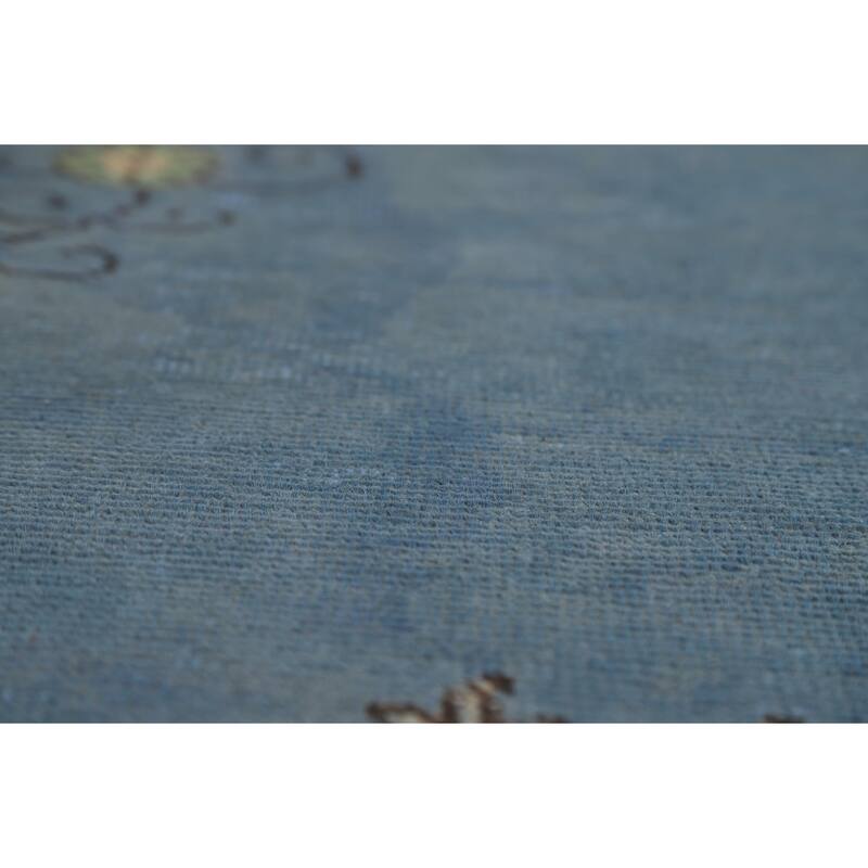 Blue Tabriz Persian Rug Oriental Handmade Wool Carpet - 9'6"x 13'1"