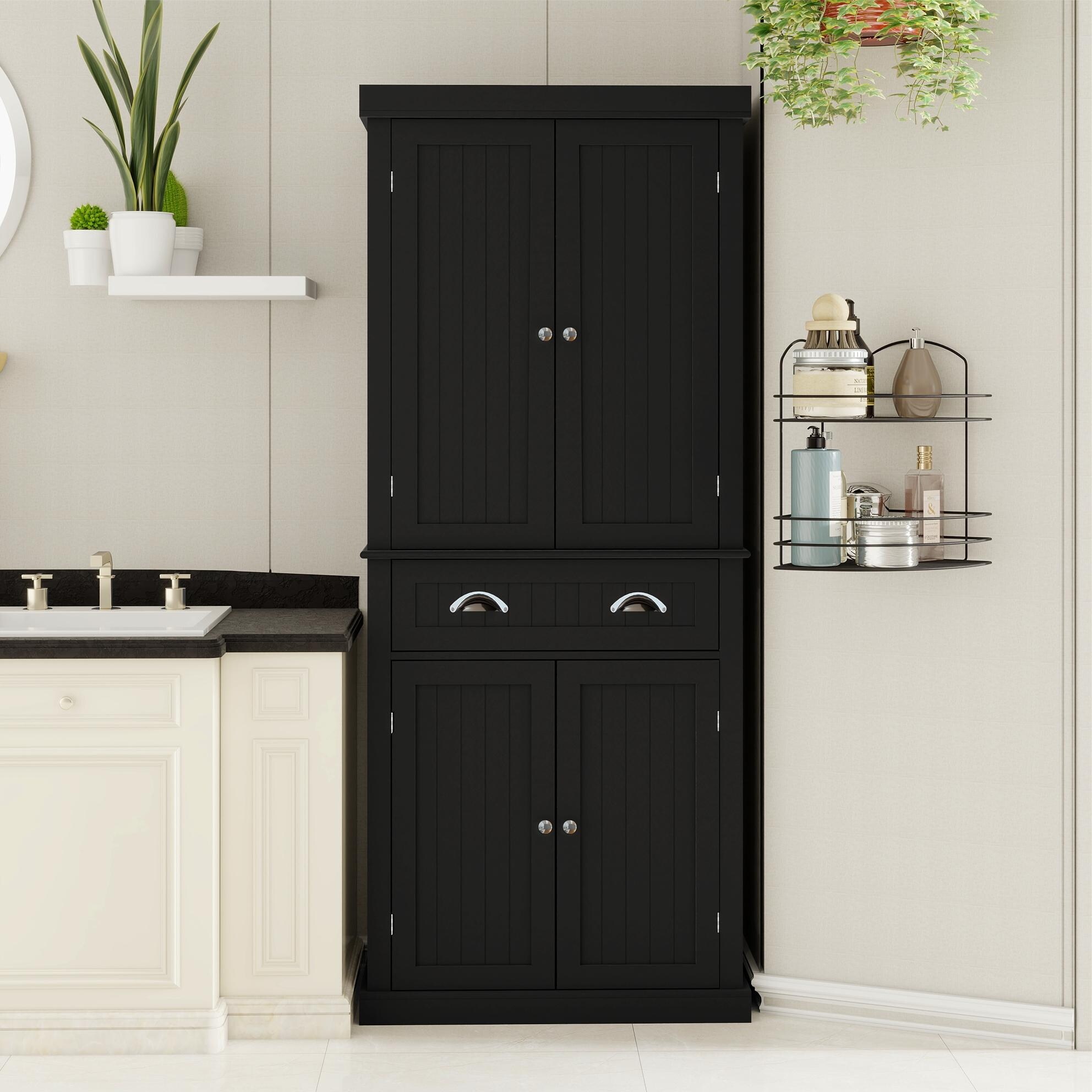 インテリア　すぬc Modern Storage Cabinet with 4 Doors, Drawer and 2 Adjustable